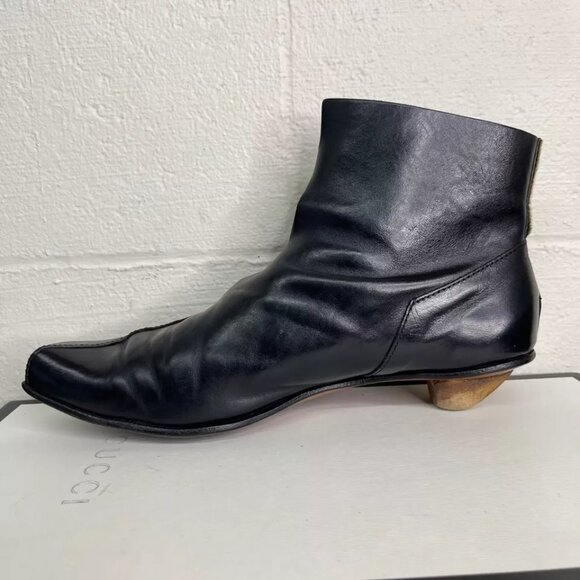 Vintage Cydwoq Boot Two Tone Black Brown Leather Fur Buckle Women's 40 EU/10 US - Picture 5 of 9